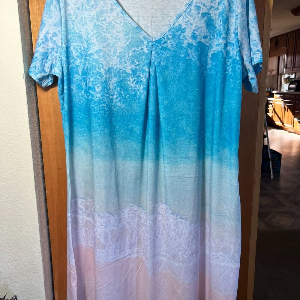 Swim suit cover up, Beach print, size 3XL